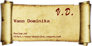 Vass Dominika névjegykártya
